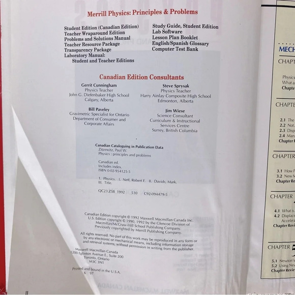 Vintage Physics Principles & Problems Canadian Edition  Hard Cover Text Book - Picture 7 of 12